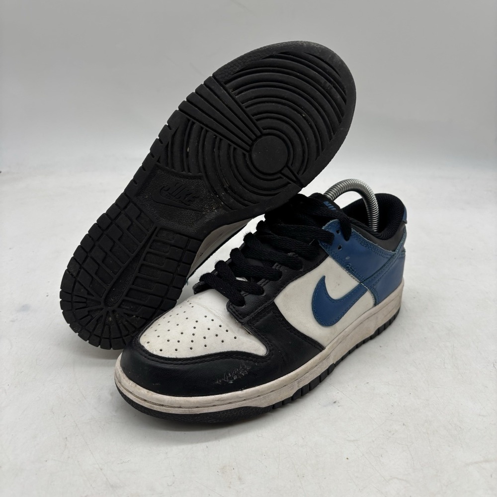 Nike Dunk Low GS Shoes Kids 6Y White Industrial Blue Black Kids DH9765-104